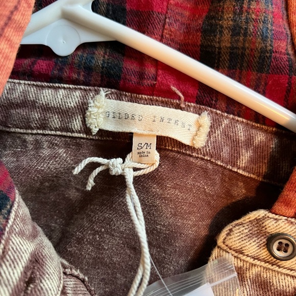 Gilded Intent Red and Tan Plaid Hoodie - Picture 3 of 5